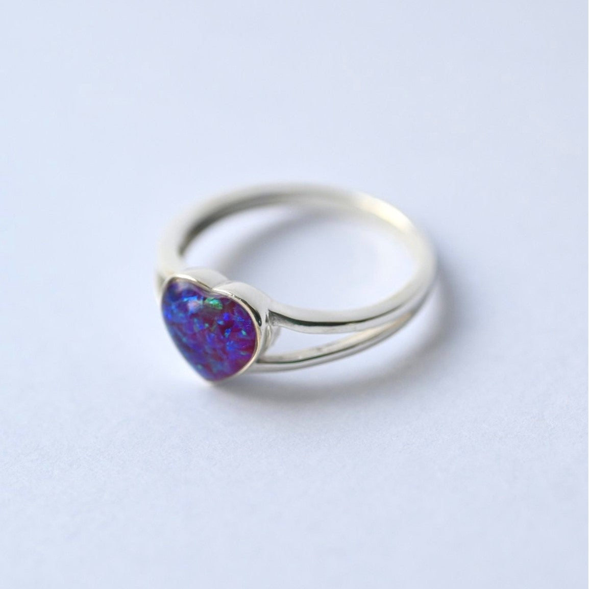 Handcrafted heart-shaped memorial ring in sterling silver, offering a unique way to honour a loved one.