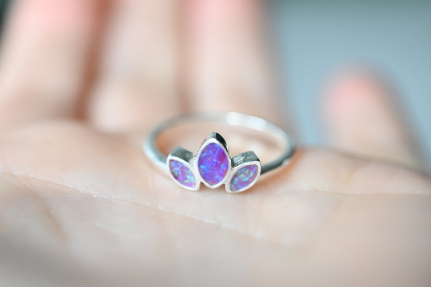 Triple Marquise Memorial Ring – Custom Ashes & Hair Keepsake