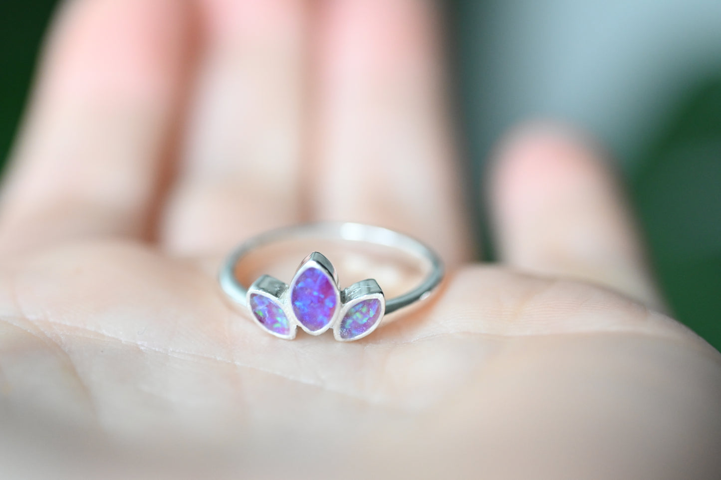 Triple Marquise Memorial Ring – Custom Ashes & Hair Keepsake