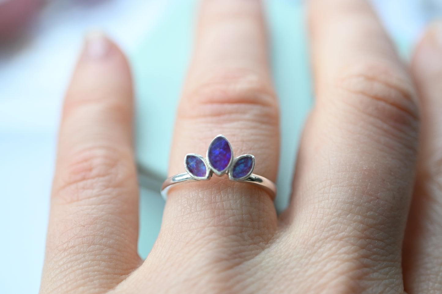 Triple Marquise Memorial Ring – Custom Ashes & Hair Keepsake