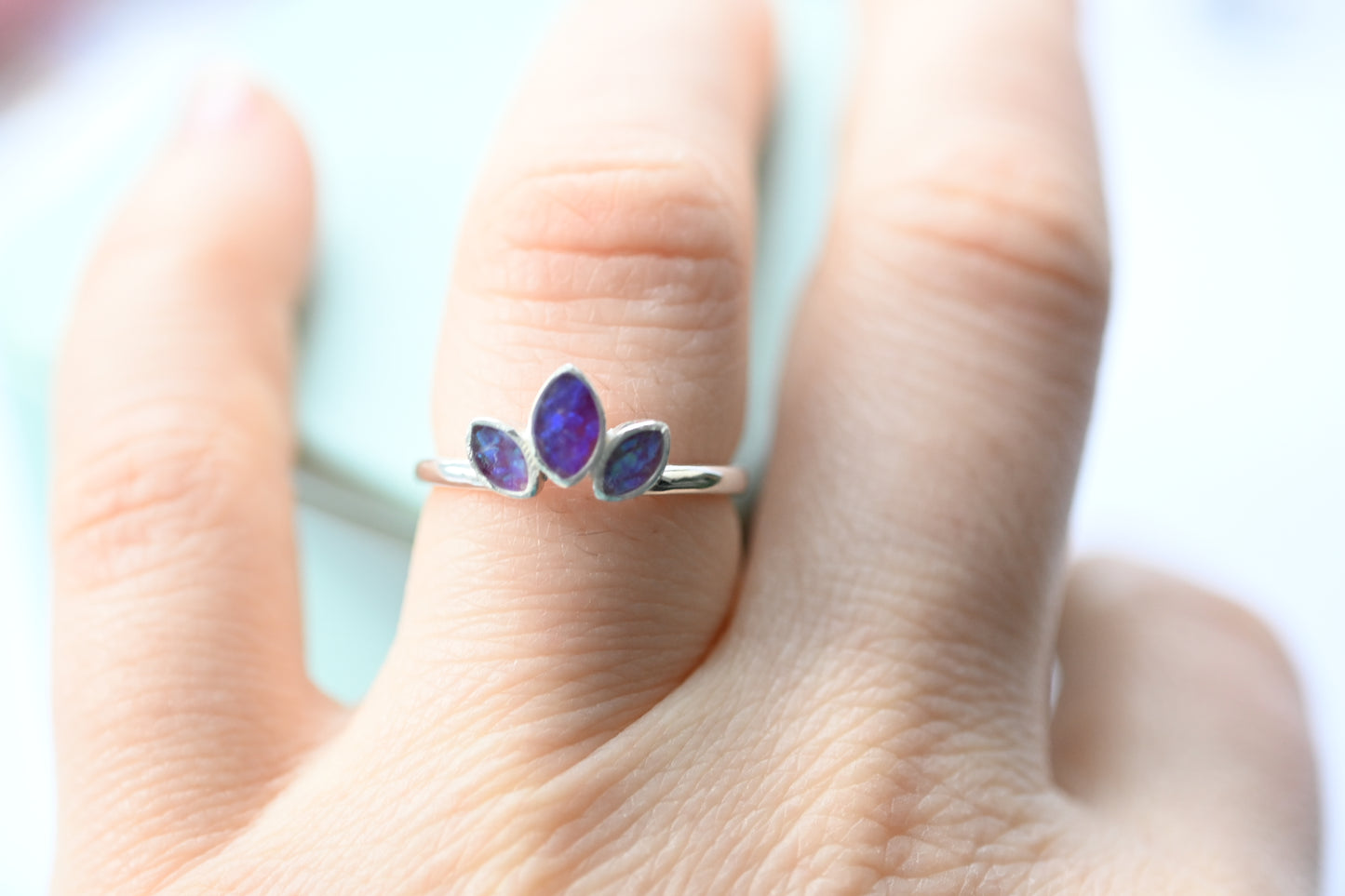 Triple Marquise Memorial Ring – Custom Ashes & Hair Keepsake