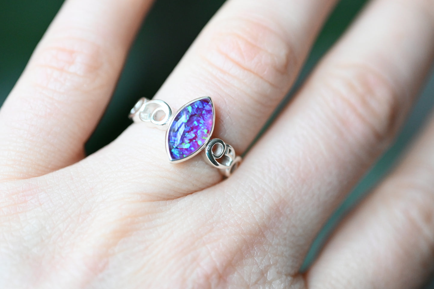 Celtic Marquise Memorial Ring – Custom Ashes, Hair & Opal Keepsake