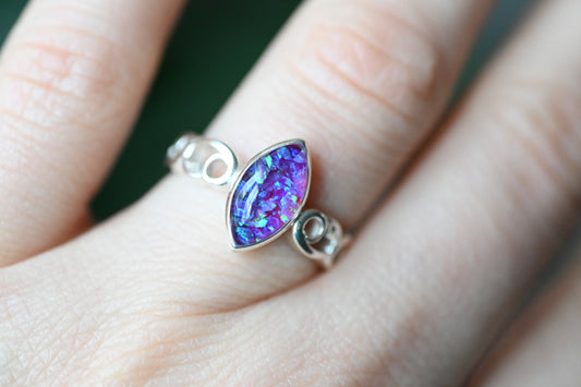 Celtic Marquise Memorial Ring – Custom Ashes, Hair & Opal Keepsake