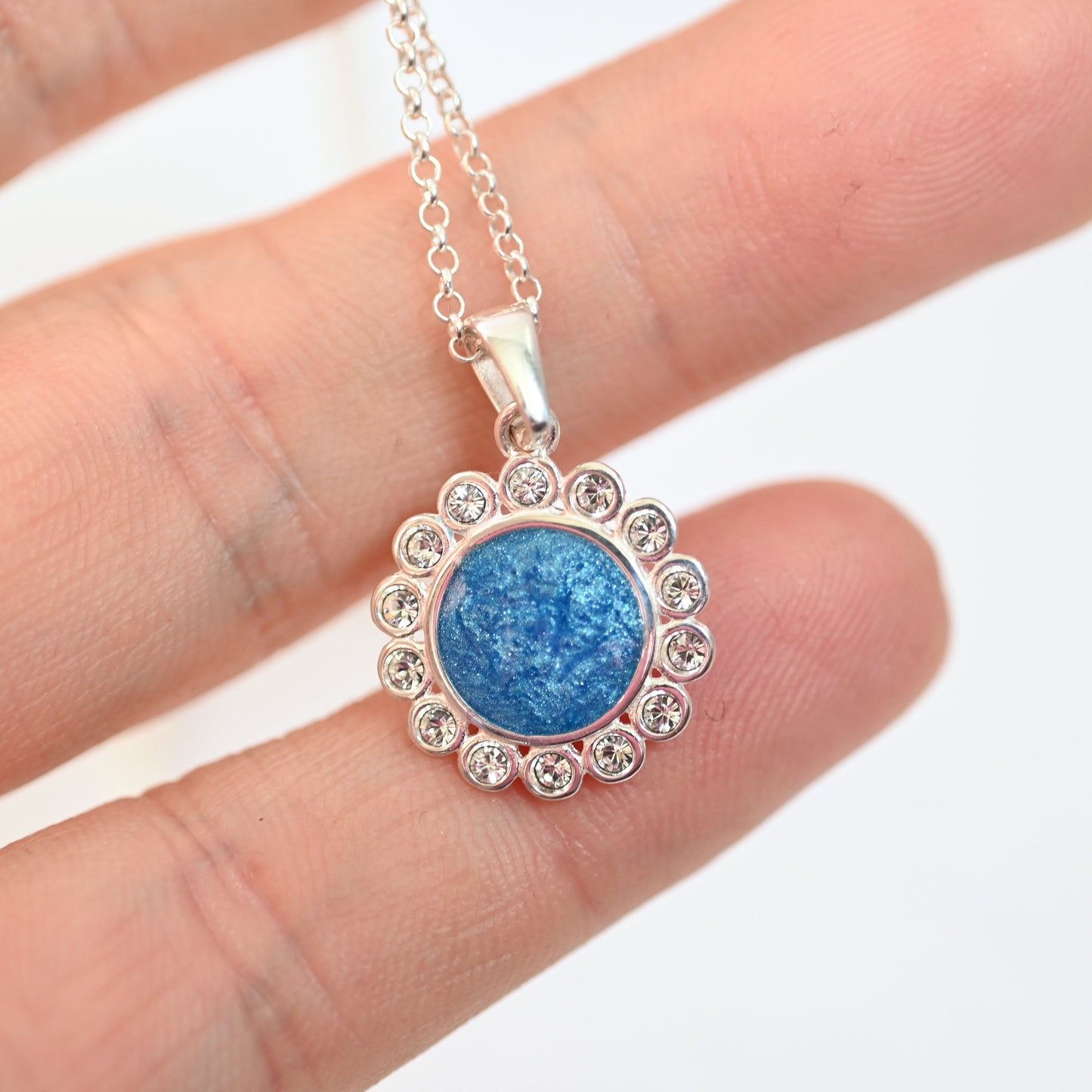 Memorial Pendant Necklace with Ashes | Sterling Silver Keepsake Jewellery