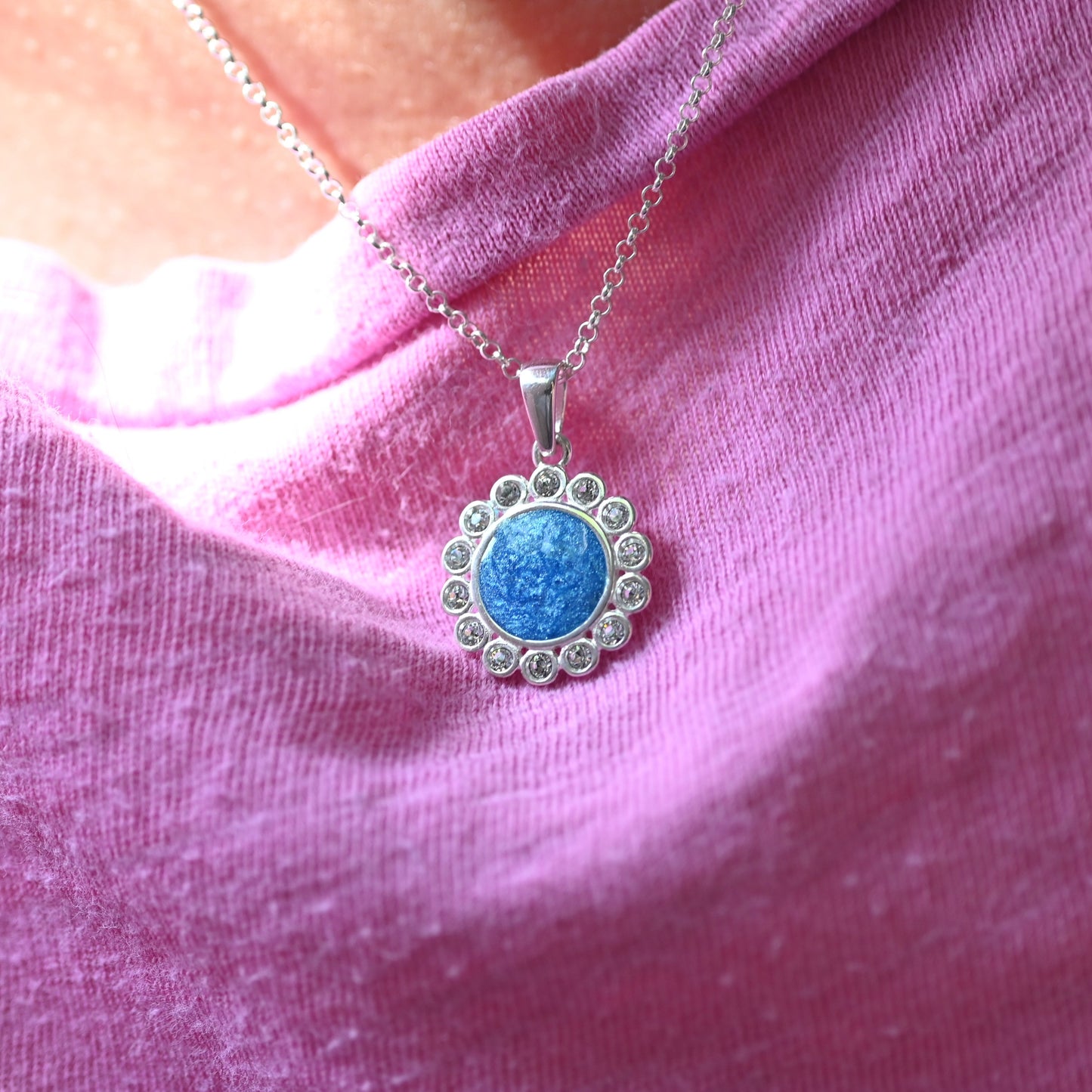 Memorial Pendant Necklace with Ashes | Sterling Silver Keepsake Jewellery