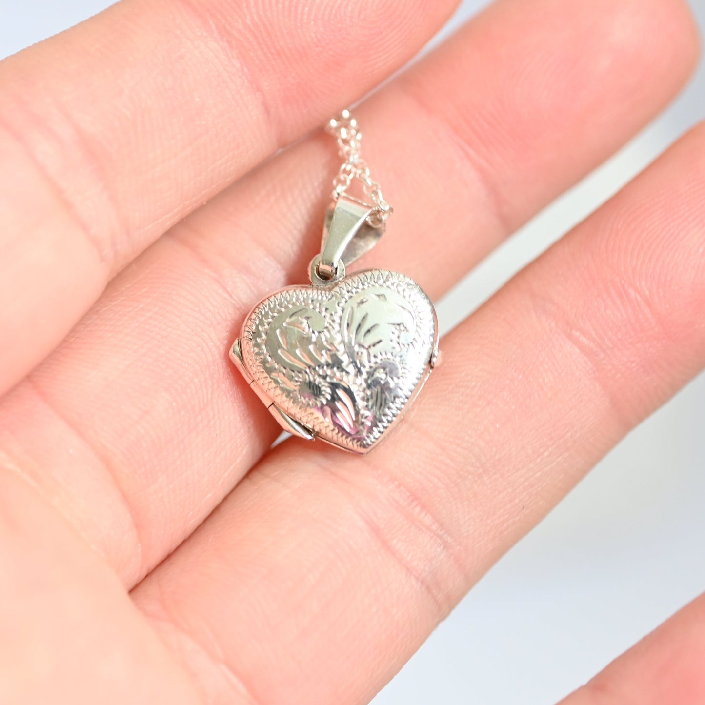 Sterling Silver Heart Memorial Locket Necklace | Ashes & Photo Keepsake