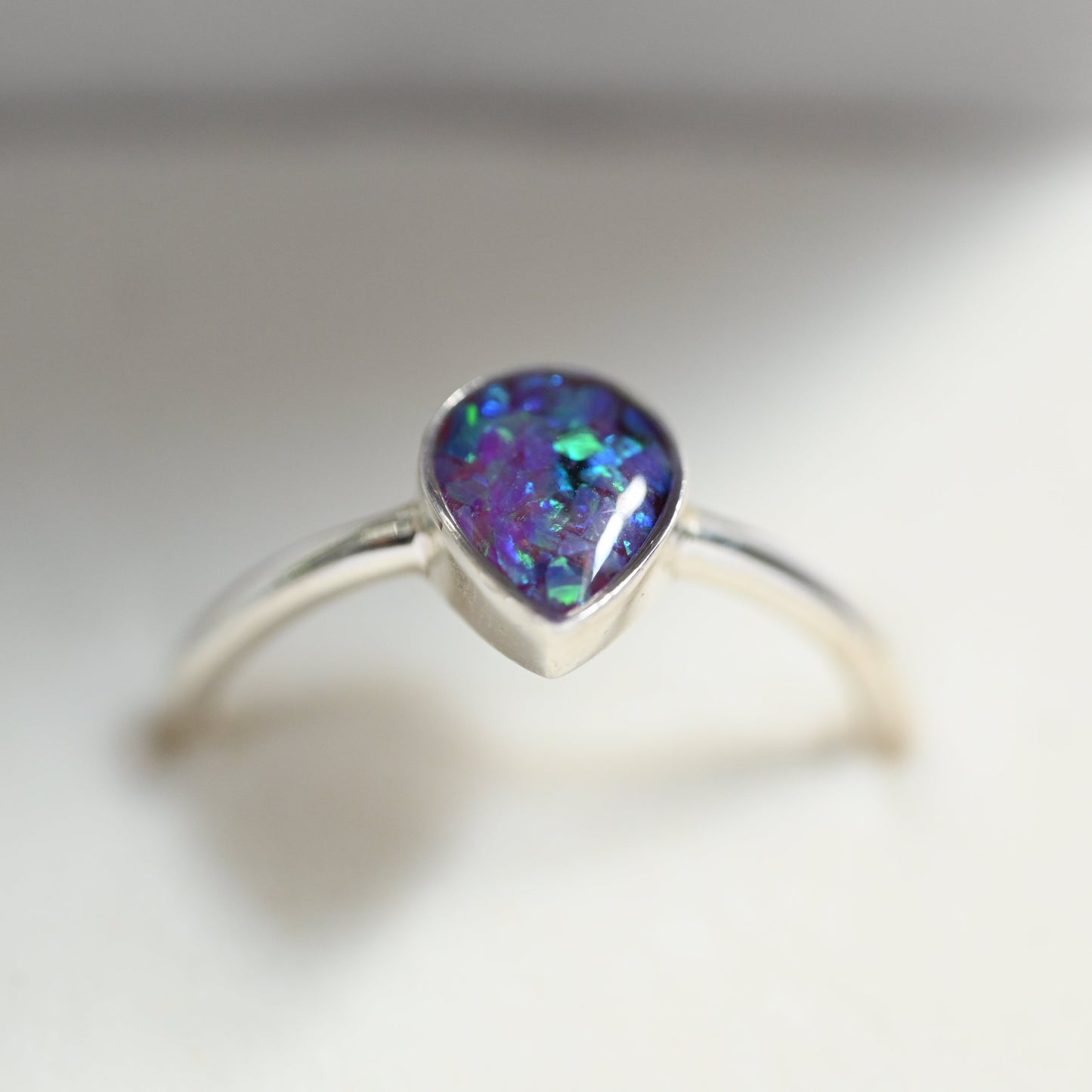 Teardrop Memorial Ring with Ashes | 9ct Gold or Sterling Silver