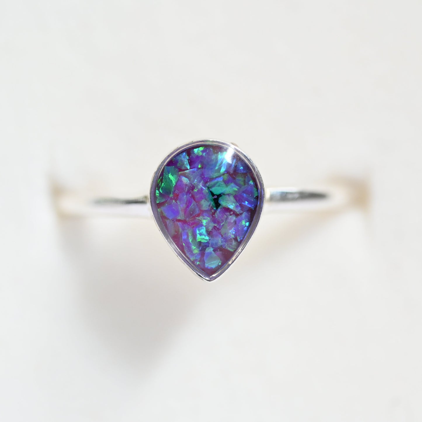 Teardrop Memorial Ring with Ashes | 9ct Gold or Sterling Silver