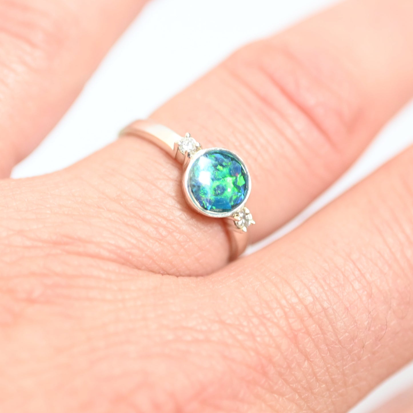 Double Gem Memorial Ring with Ashes | Available in 9ct Gold or Silver