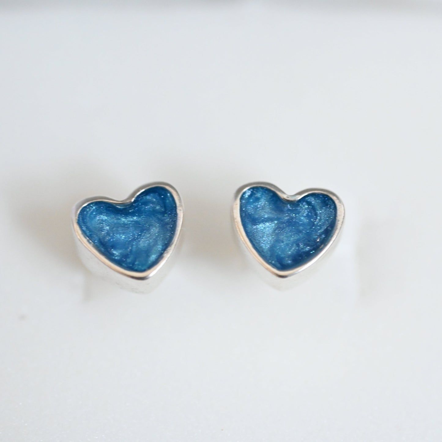 Heart Memorial Stud Earrings | Sterling Silver or 9ct Gold Ashes Jewellery