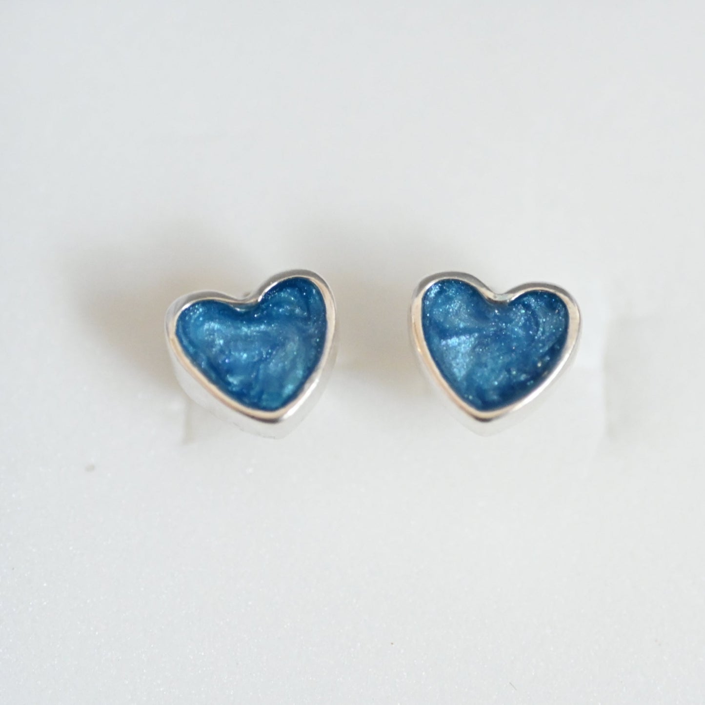 Heart Memorial Stud Earrings | Sterling Silver or 9ct Gold Ashes Jewellery