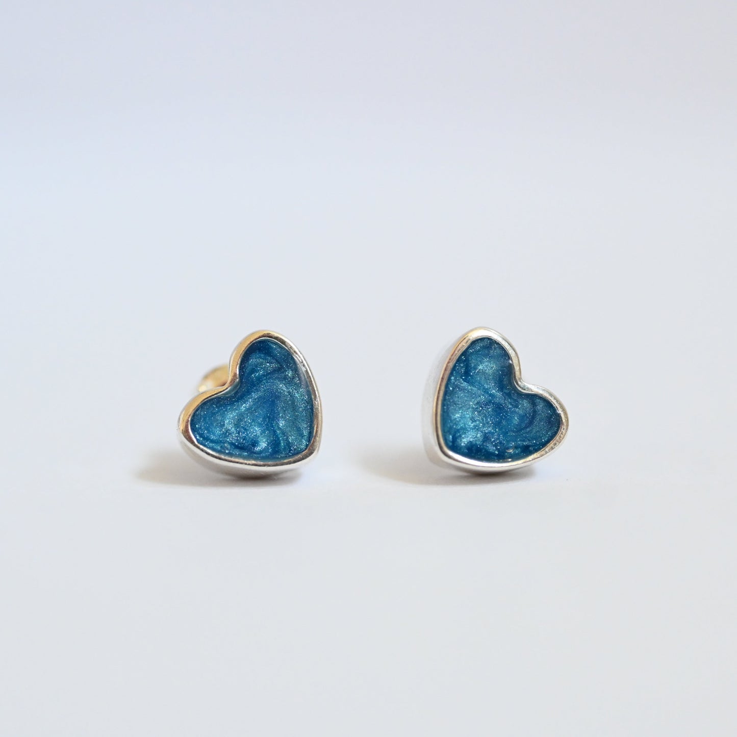 Heart Memorial Stud Earrings | Sterling Silver or 9ct Gold Ashes Jewellery