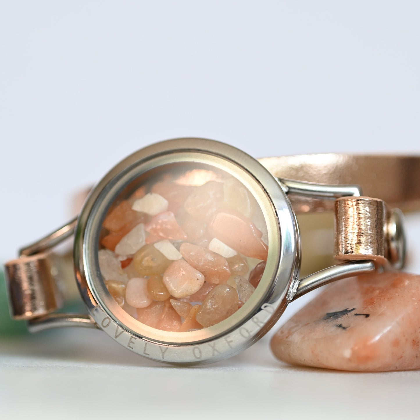 Fire Agate Crystal Locket - Bracelet or Necklace