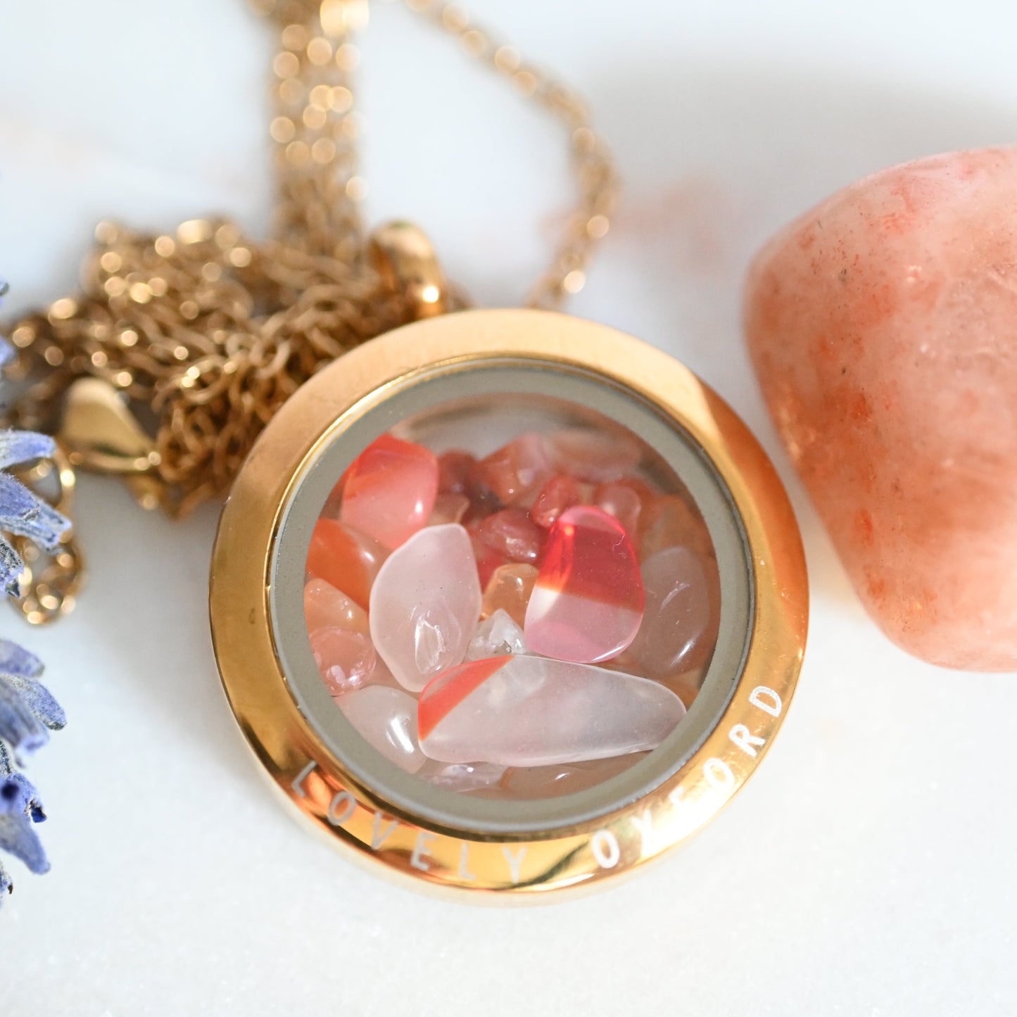 Fire Agate Crystal Locket - Bracelet or Necklace