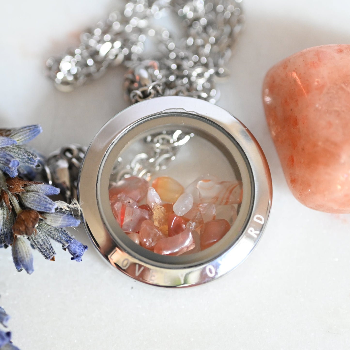 Fire Agate Crystal Locket - Bracelet or Necklace