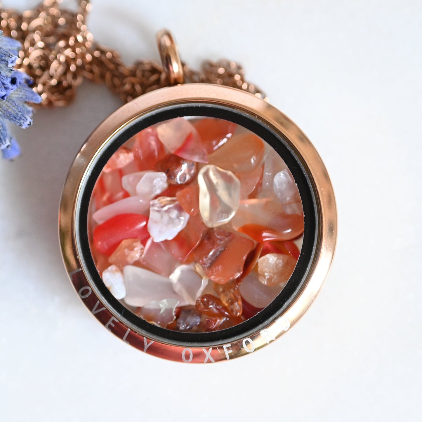 Fire Agate Crystal Locket - Bracelet or Necklace