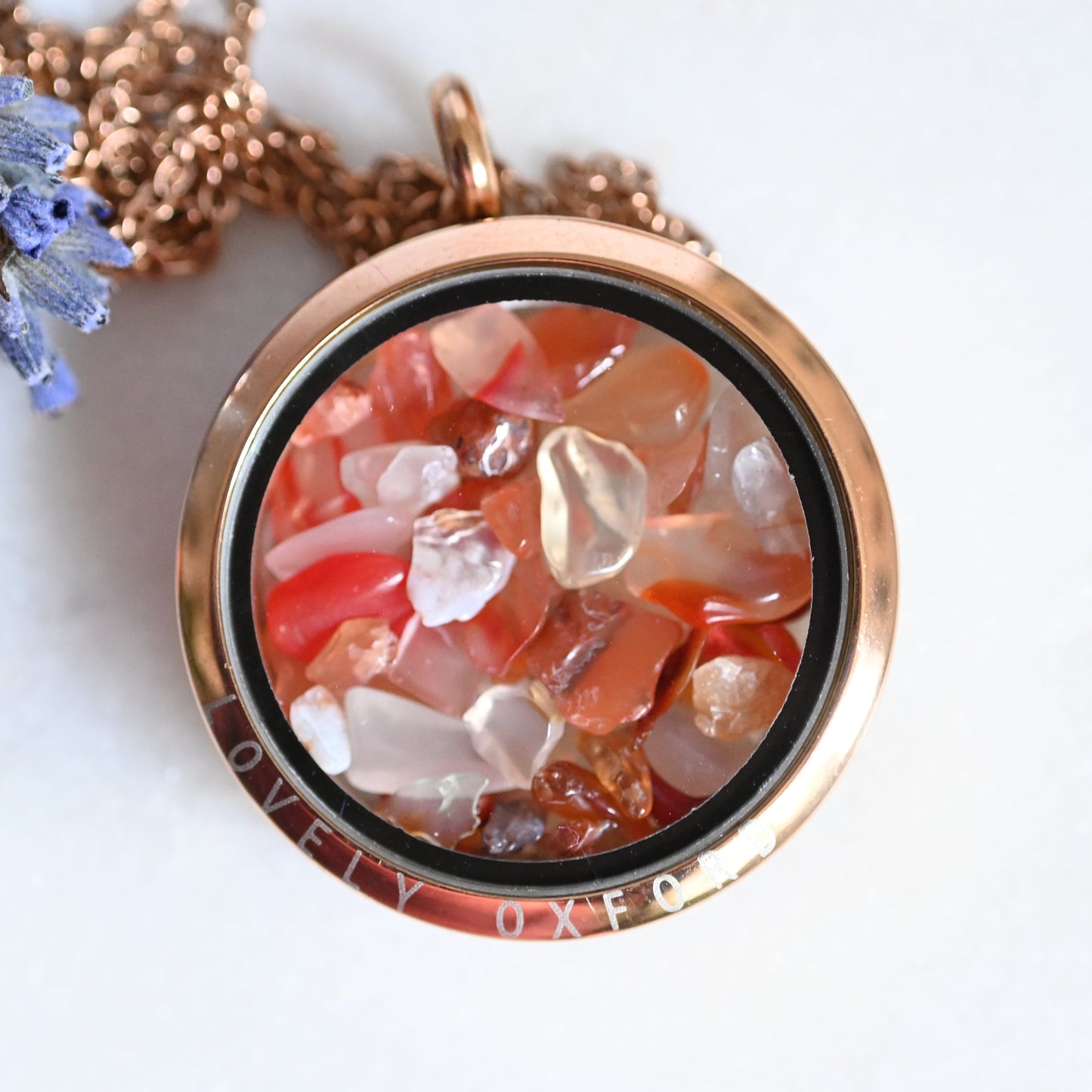 Fire Agate Crystal Locket - Bracelet or Necklace