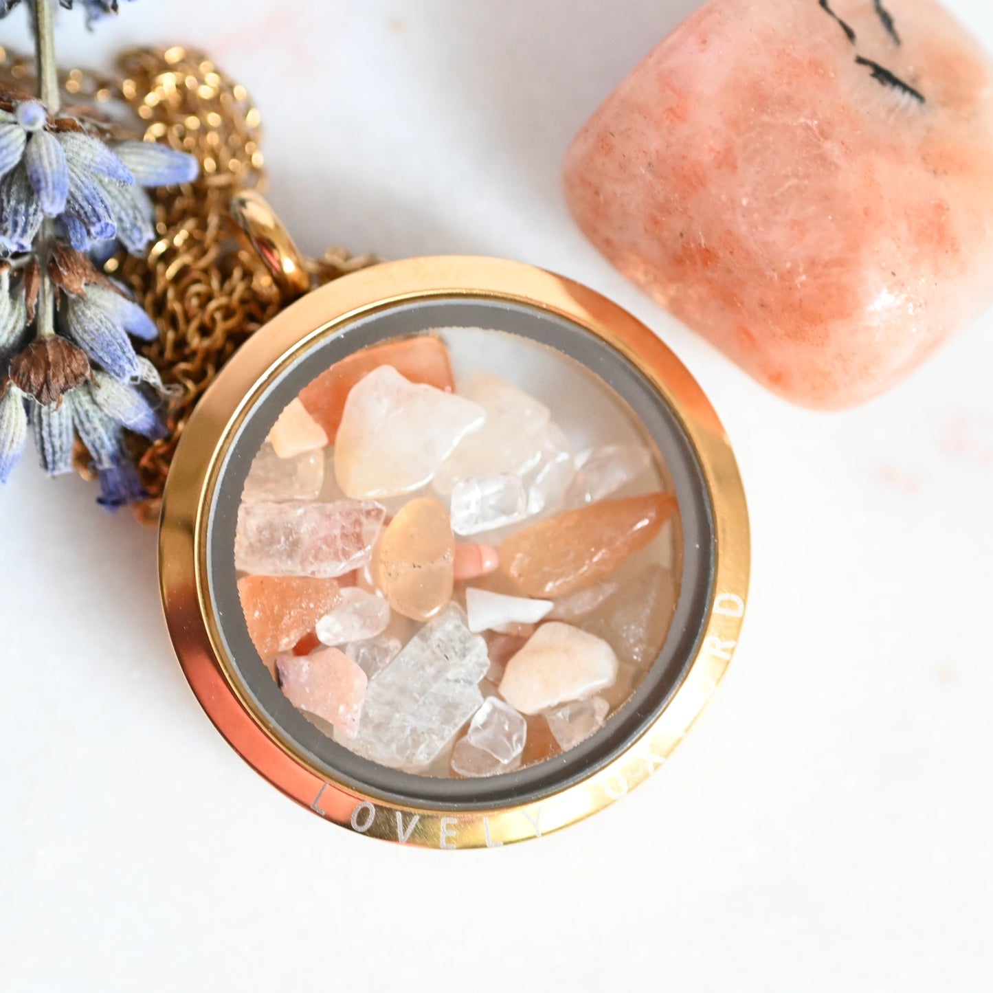 Fire Agate Crystal Locket - Bracelet or Necklace