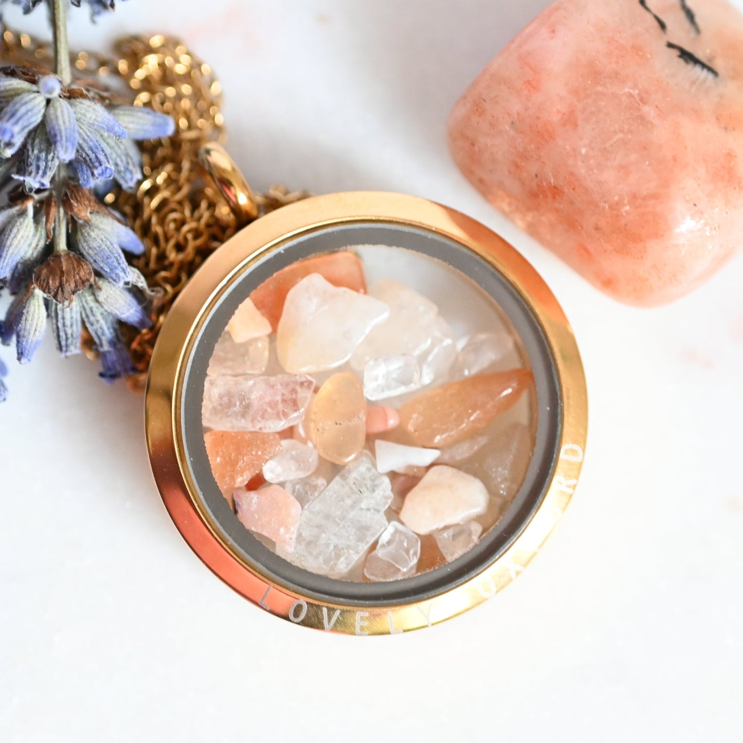 Fire Agate Crystal Locket - Bracelet or Necklace