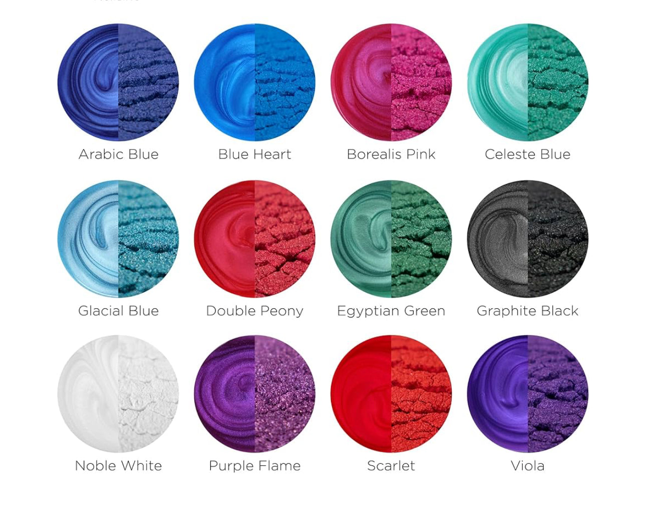 Color swatches arranged in a grid showing texture and sheen.