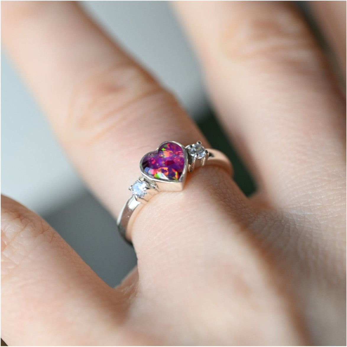 Personalised heart double gem memorial ring with ashes, blending emotional significance with timeless craftsmanship for a one-of-a-kind tribute.