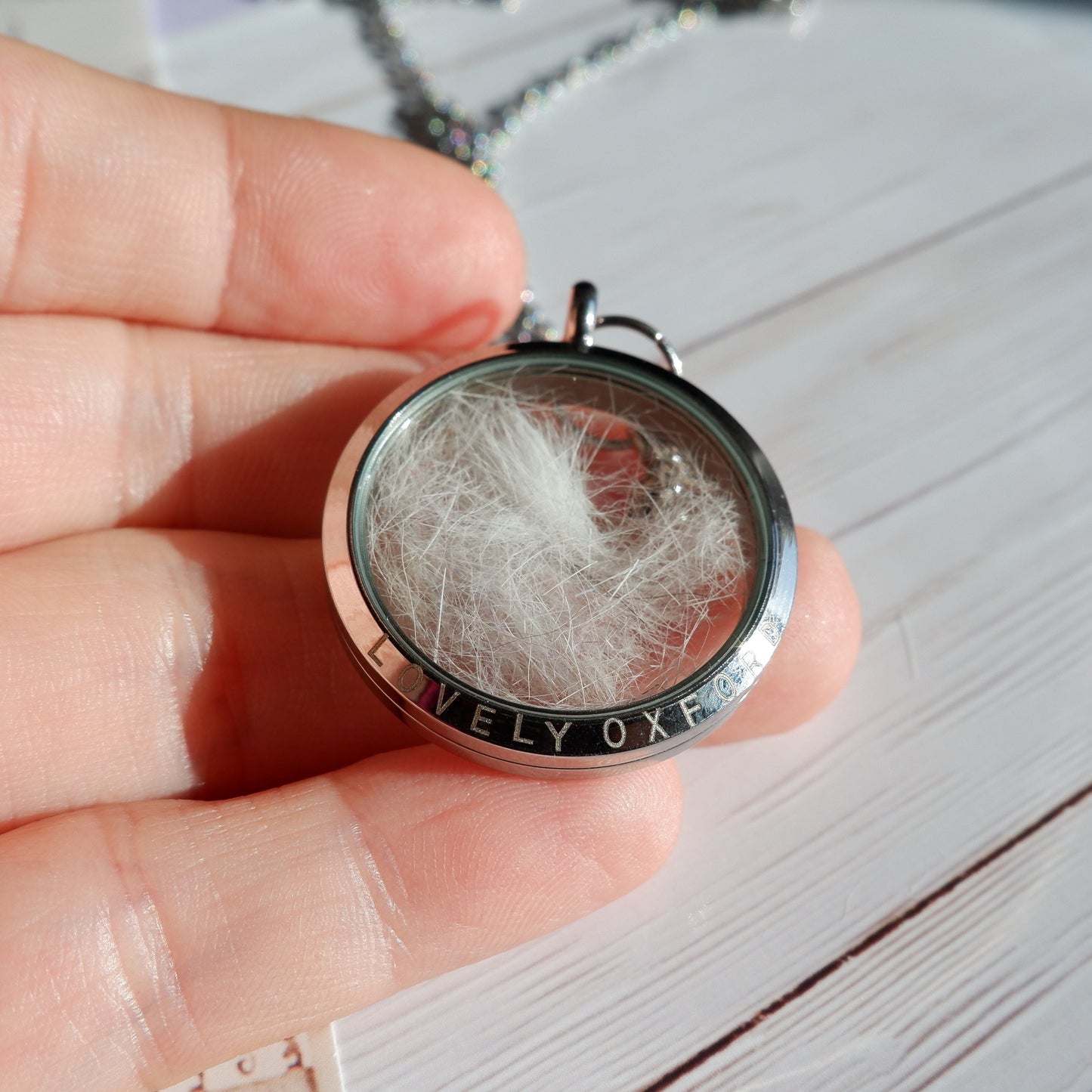Pet fur memorial locket | Lock of hair personalised keepsake | Pet loss | Horse hair jewellery | Paw print pendant | Dog Cat hair necklace