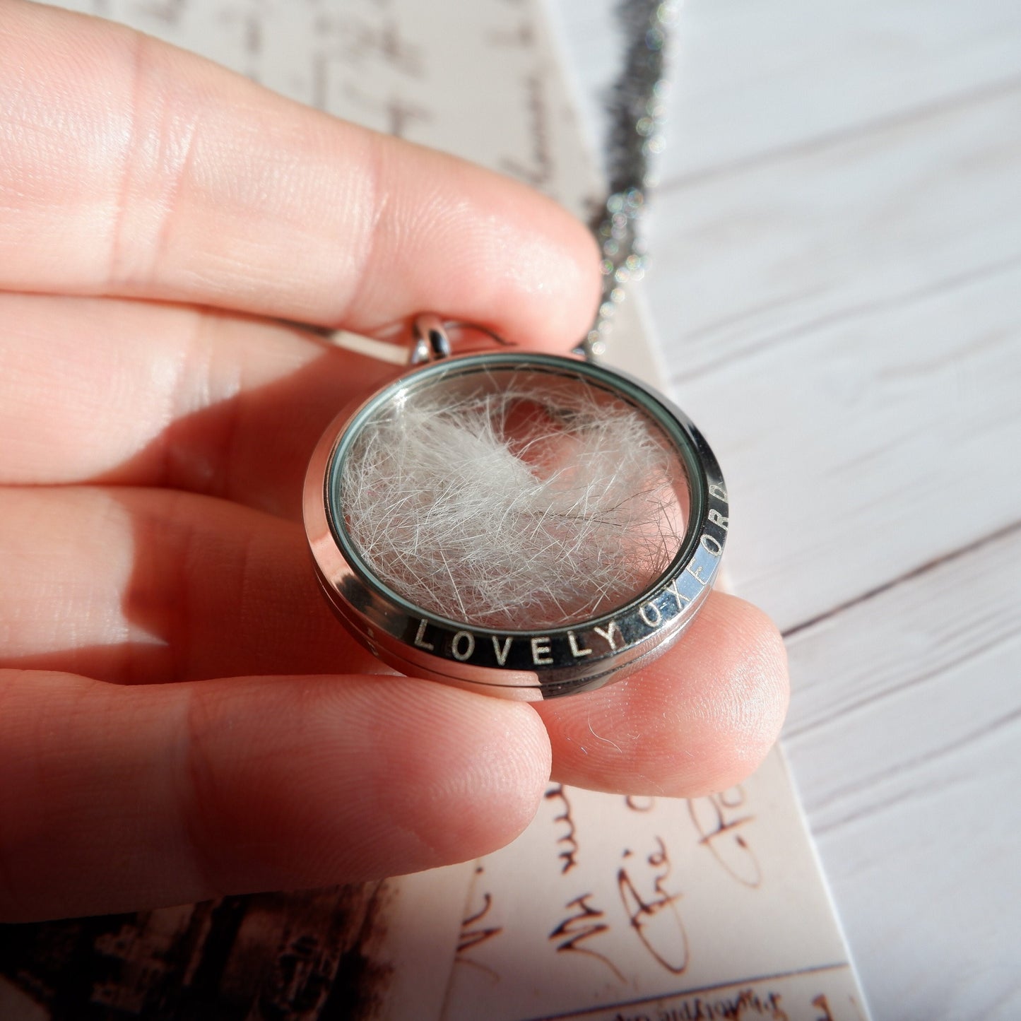 Pet fur memorial locket | Lock of hair personalised keepsake | Pet loss | Horse hair jewellery | Paw print pendant | Dog Cat hair necklace