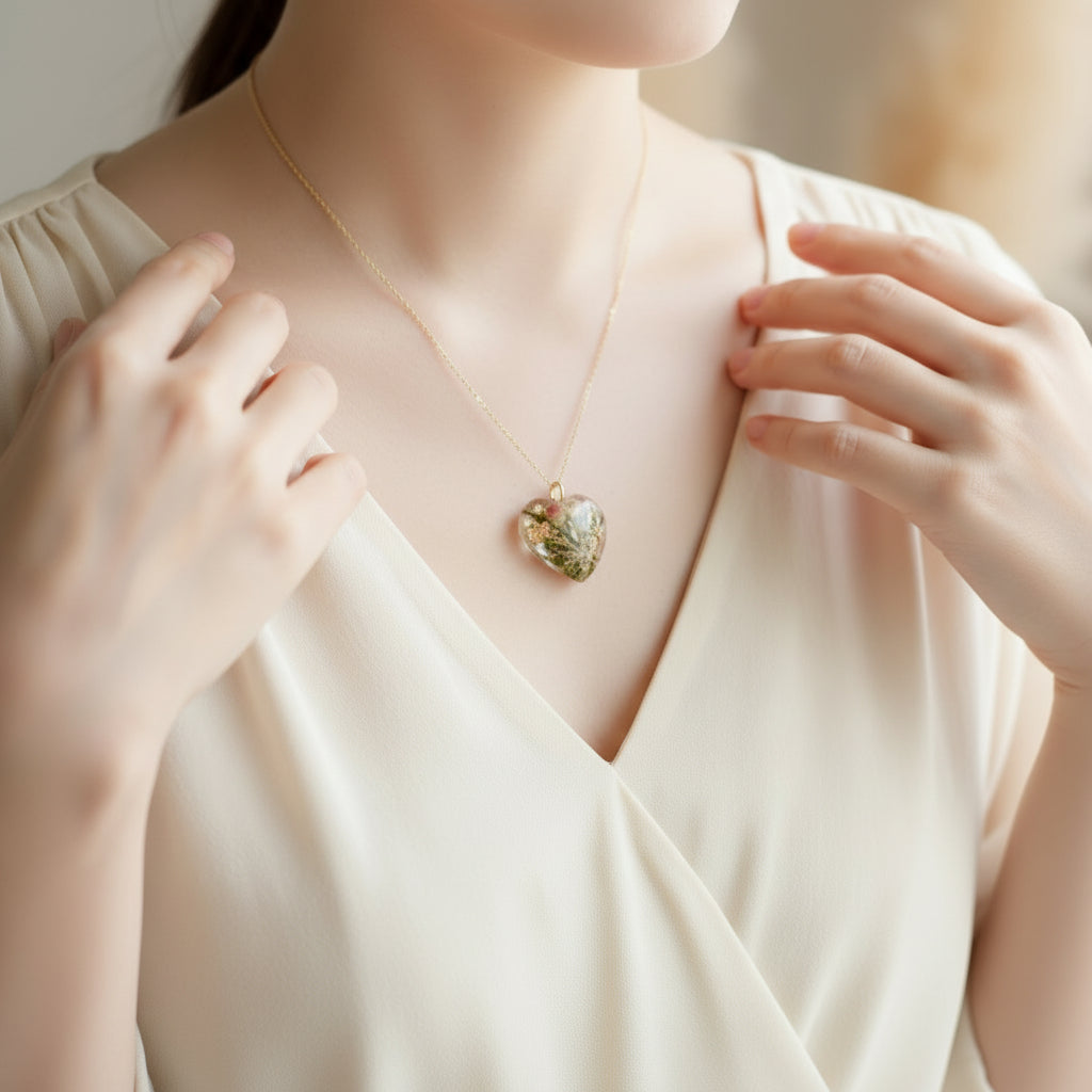 Wedding Bouquet Preservation Necklace - Real Flower Resin Pendant - Bridal Keepsake