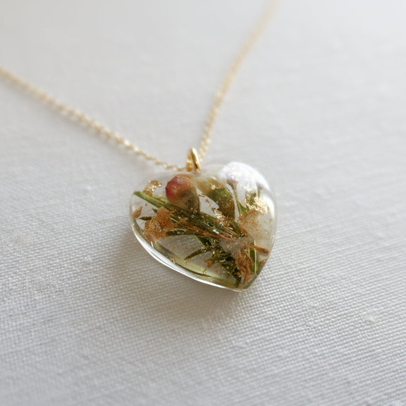 Wedding Bouquet Preservation Necklace - Real Flower Resin Pendant - Bridal Keepsake
