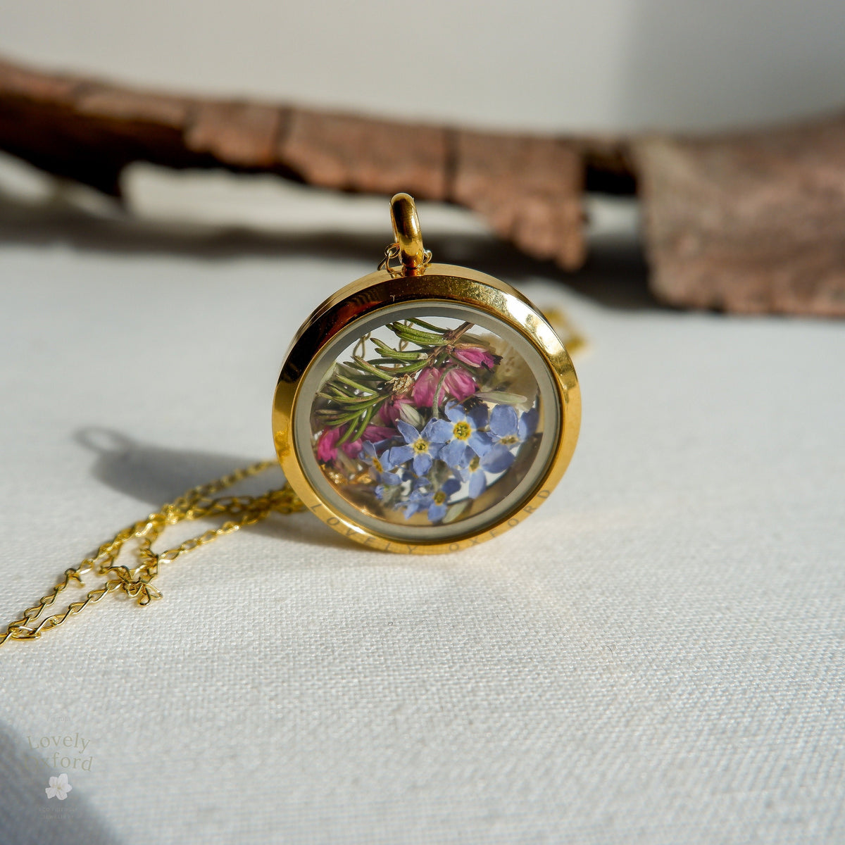 Wedding Bouquet Glass Locket Necklace - Flower Preservation Keepsake