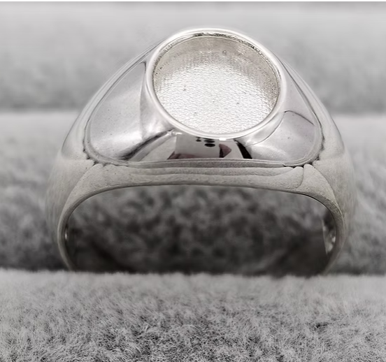 Gents Oval 925 Silver Signet Ring | Ashes, Hair & Fur Memorial Keepsake