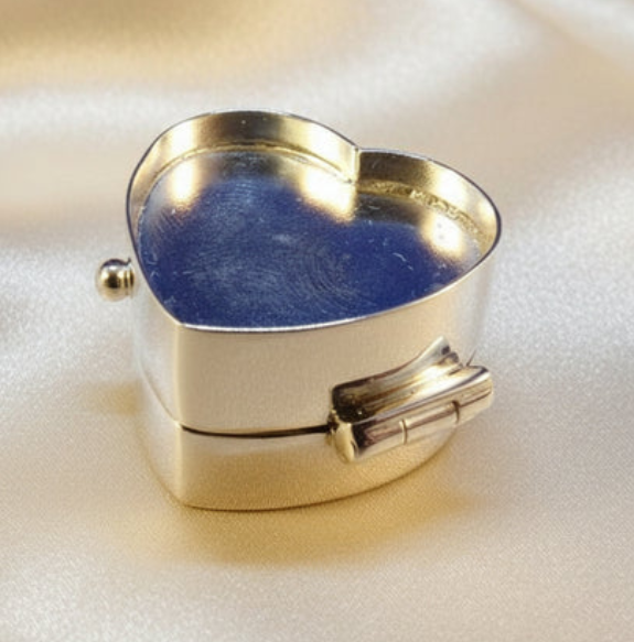 Silver 925 Heart Pill Box — 19mm | Ashes & Hair Memorial Keepsake Gift