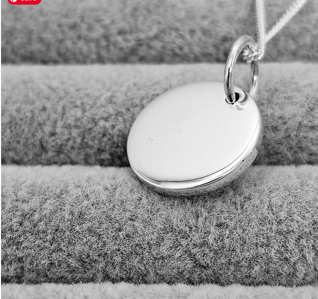 Round Paw Print 925 Silver Engravable Disc Pendant — 15mm Setting | Ashes, Hair & Fur Memorial Keepsake