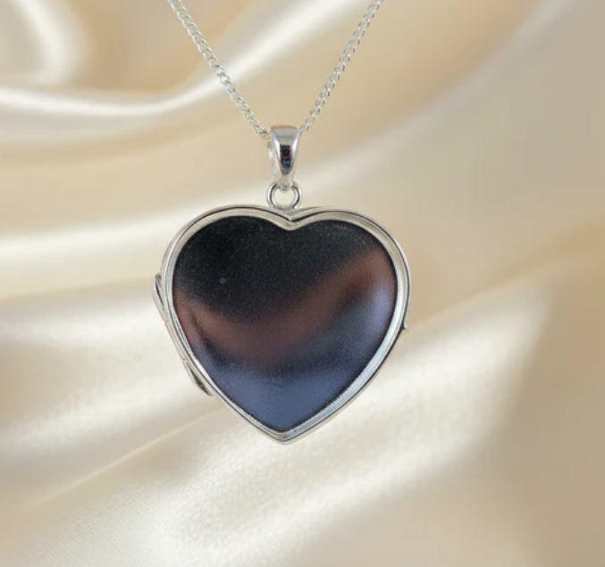 Silver 925 Heart Shape Locket — 23x20mm | Ashes & Hair Memorial Keepsake