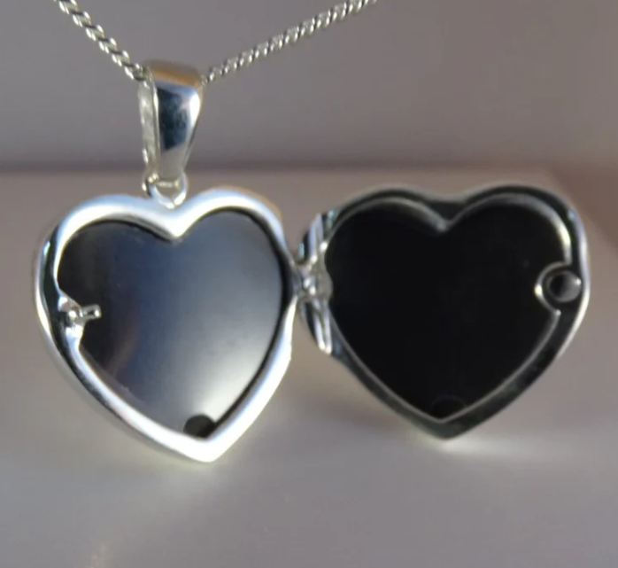 Solid Silver 925 Heart Shape Locket — 10x9mm Setting | Ashes & Hair Keepsake