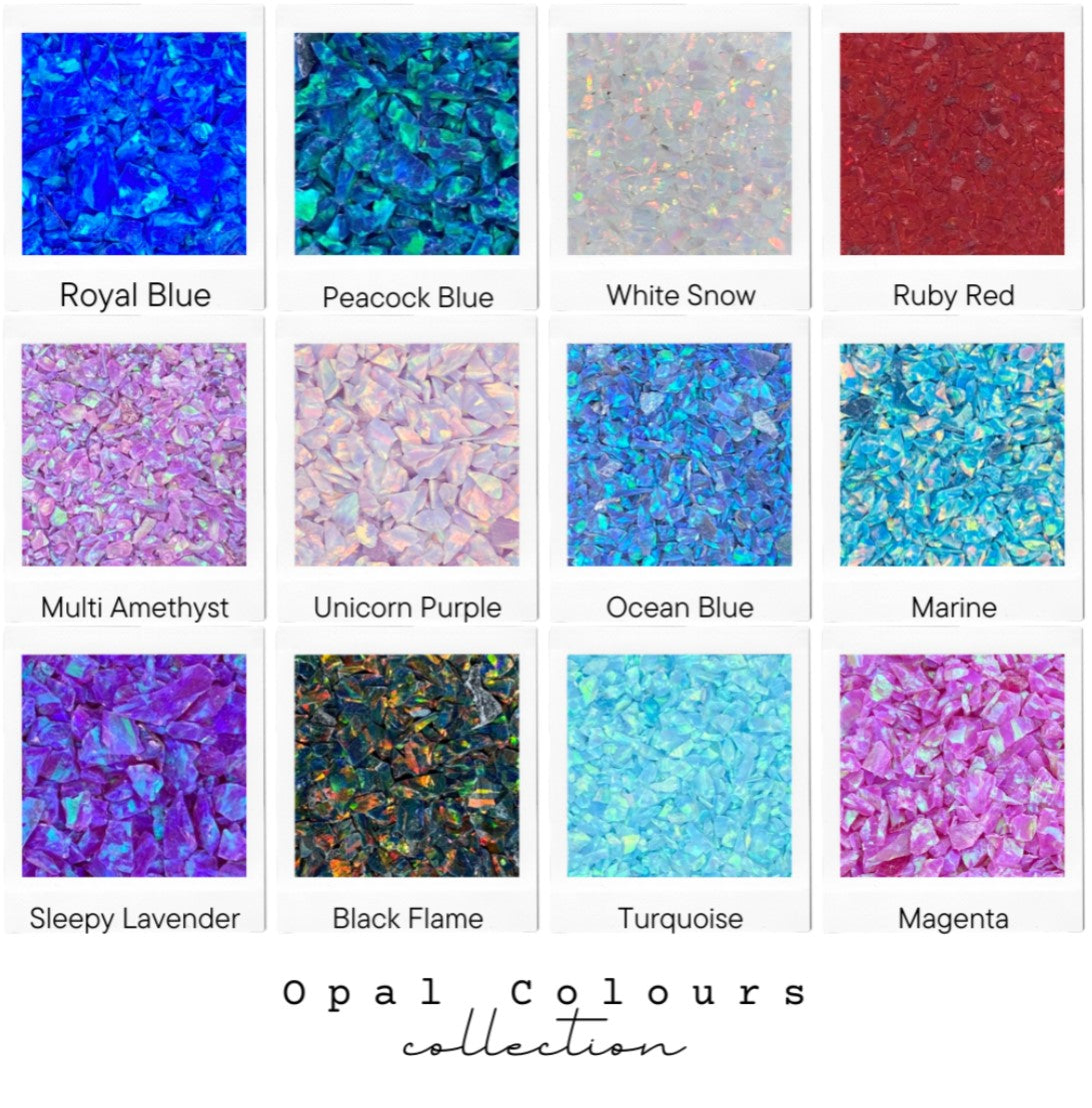 opal flakes colours