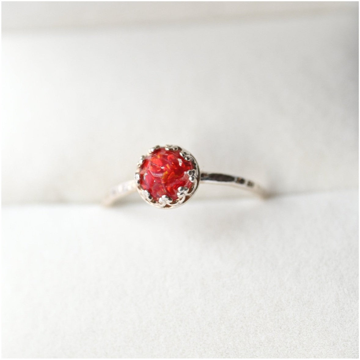 Elegant 6mm Memorial Ashes Ring in Sterling Silver – A timeless keepsake ring with a 6mm ashes-infused stone, crafted in high-quality sterling silver.