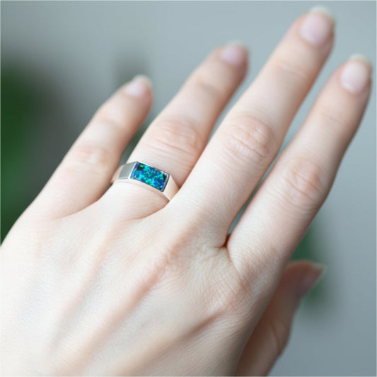 Sterling silver signet memorial ring for men — handcrafted by Lovely Oxford UK