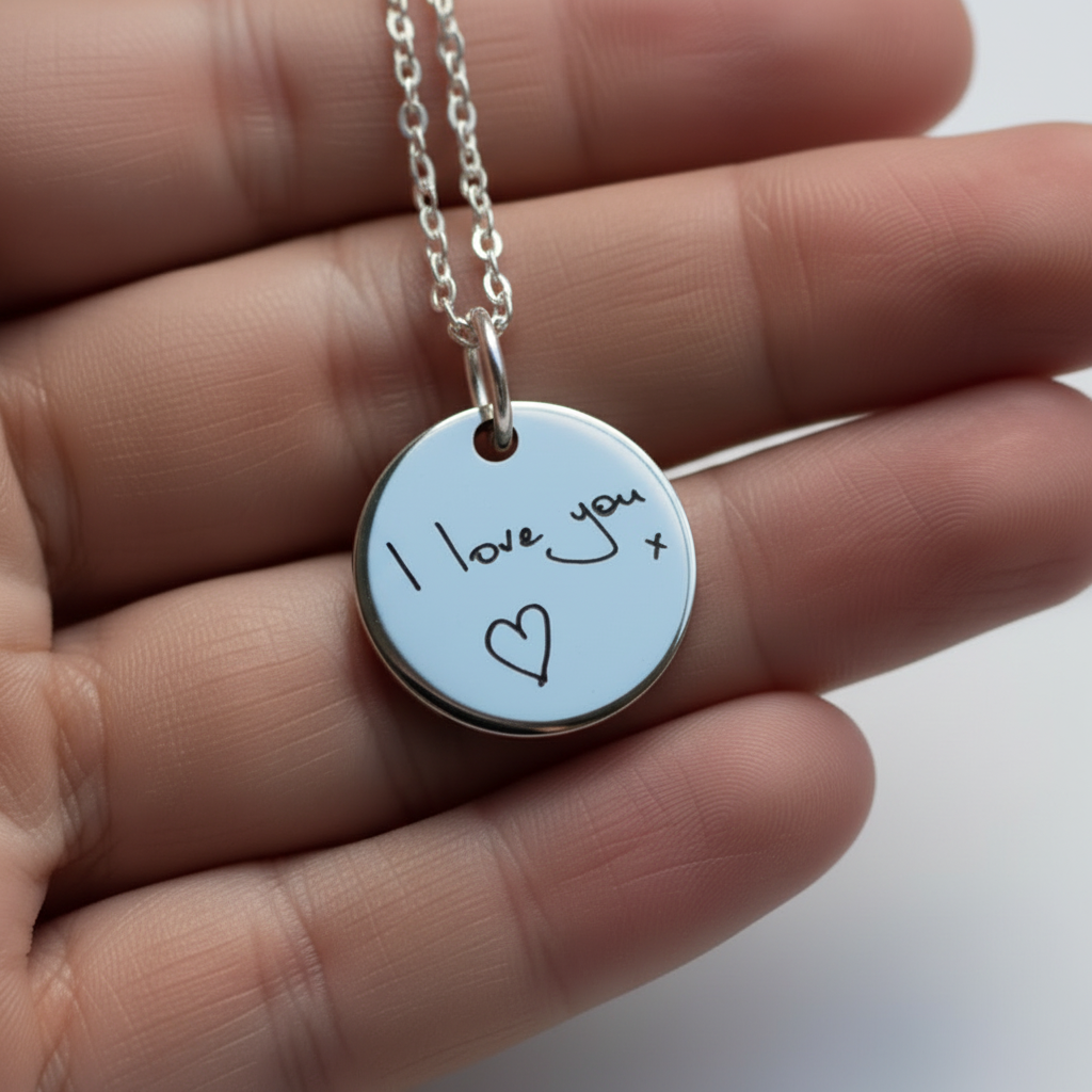 Silver Engraved Pendant - Thinner