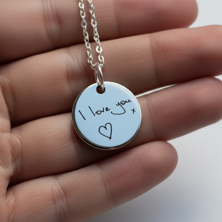 Silver Engraved Pendant - Thinner