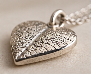 Personalised Pet Nose Print Heart Necklace – Fine Silver or Gold Vermeil