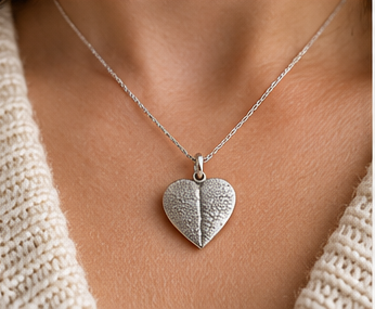 Personalised Pet Nose Print Heart Necklace – Fine Silver or Gold Vermeil