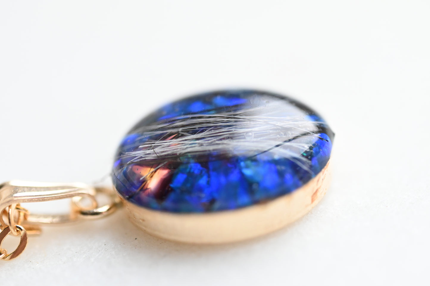 Gold-Filled Memorial Necklace for Ashes Hair or Flowers - Oval Opal Keepsake UK