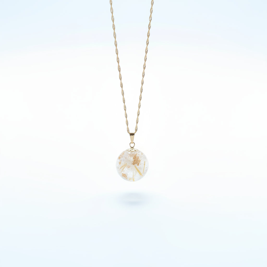 Sphere Flower Preservation Necklace - Wedding Bouquet Keepsake Jewellery