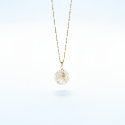 Sphere Flower Preservation Necklace - Wedding Bouquet Keepsake Jewellery