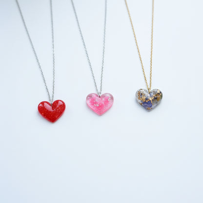 Mystery Handcrafted Resin Necklace Bundle - 3 Necklaces (Hearts)