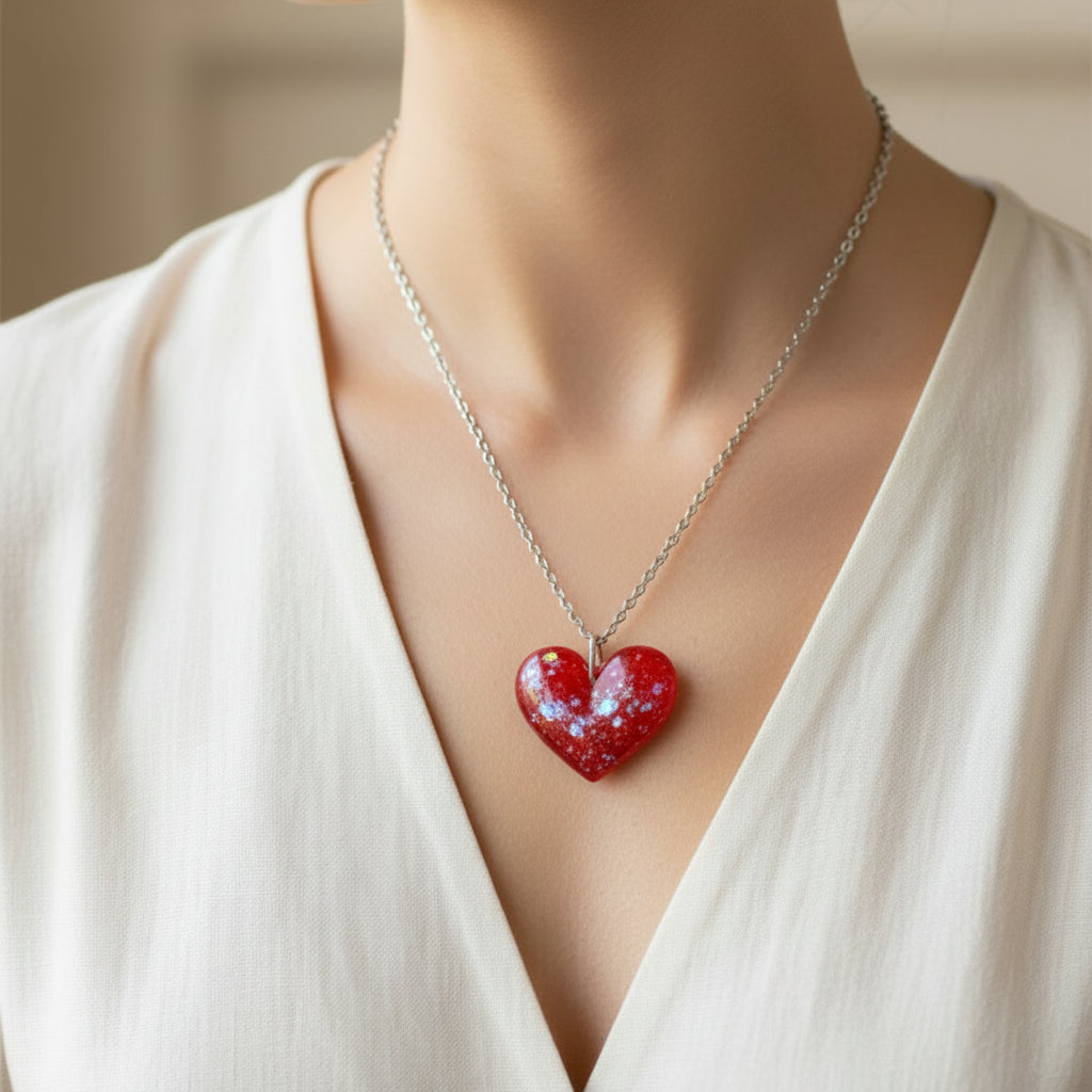 Mystery Handcrafted Resin Necklace Bundle - 3 Necklaces (Hearts)