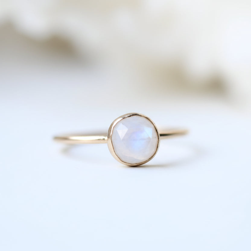 Mystery Gold-Filled Stacking Ring Bundle - 2 Rings Size N (Gemstones, Opal & Resin)