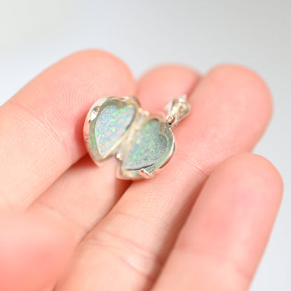 Sterling Silver Memorial Locket for Ashes Hair or Flowers - Heart Photo Locket UK