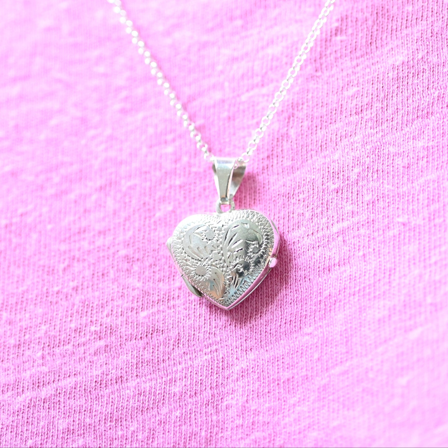 Sterling Silver Heart Memorial Locket Necklace | Ashes & Photo Keepsake